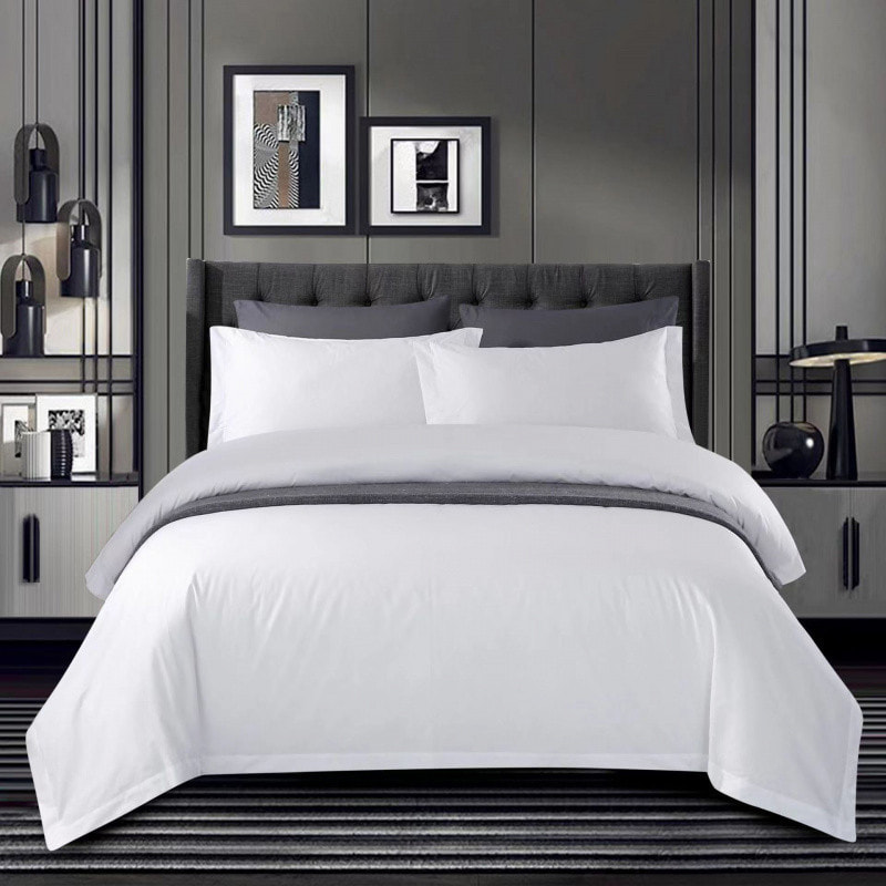 مجموعة صفيحة سرير بولي كوتون الصلبة