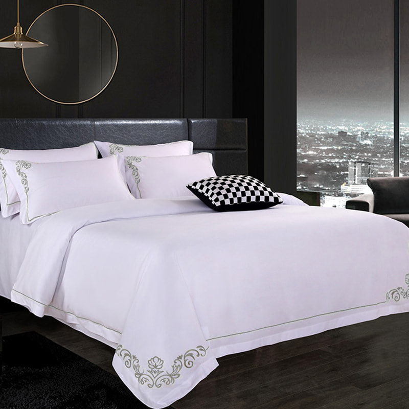 مجموعة طبقات سرير القطن النقي للتطريز