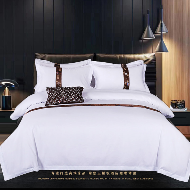 مجموعة سرير القطن النقي الصلبة