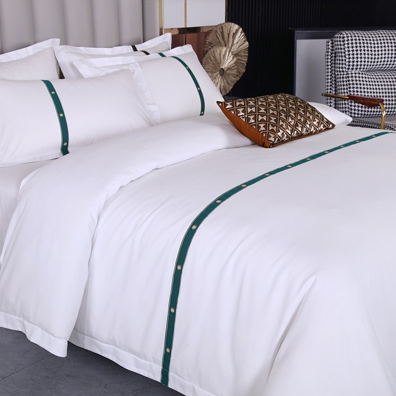 مجموعة صفيحة سرير بولي كوتون الصلبة