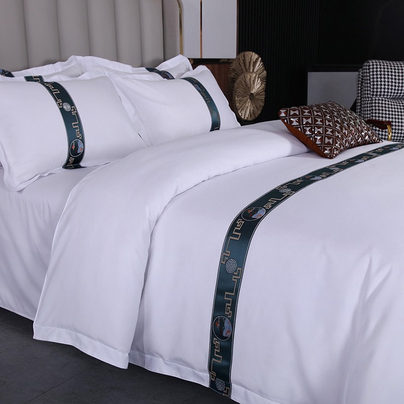 مجموعة صفيحة سرير بولي كوتون الصلبة