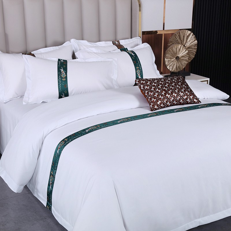 مجموعة صفيحة سرير بولي كوتون الصلبة