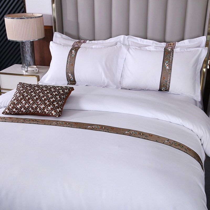 مجموعة سرير القطن النقي الصلبة