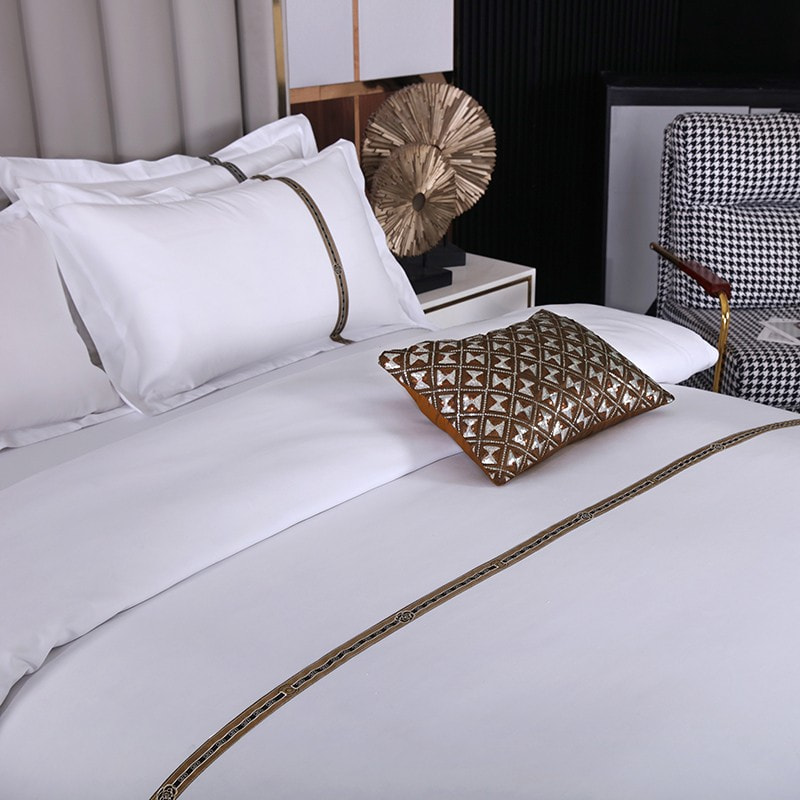 مجموعة صفيحة سرير بولي كوتون الصلبة