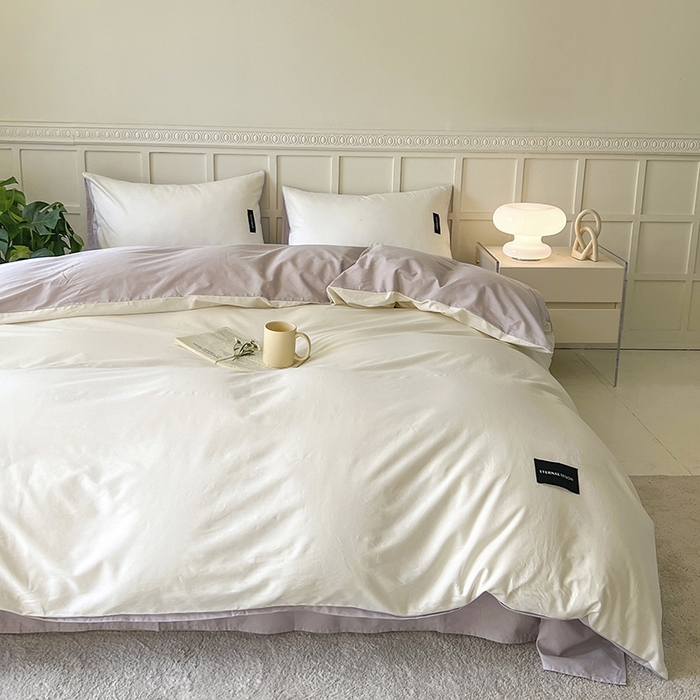 مجموعة سرير البوليستر مجموعة الحد الأدنى الناعم الحديث