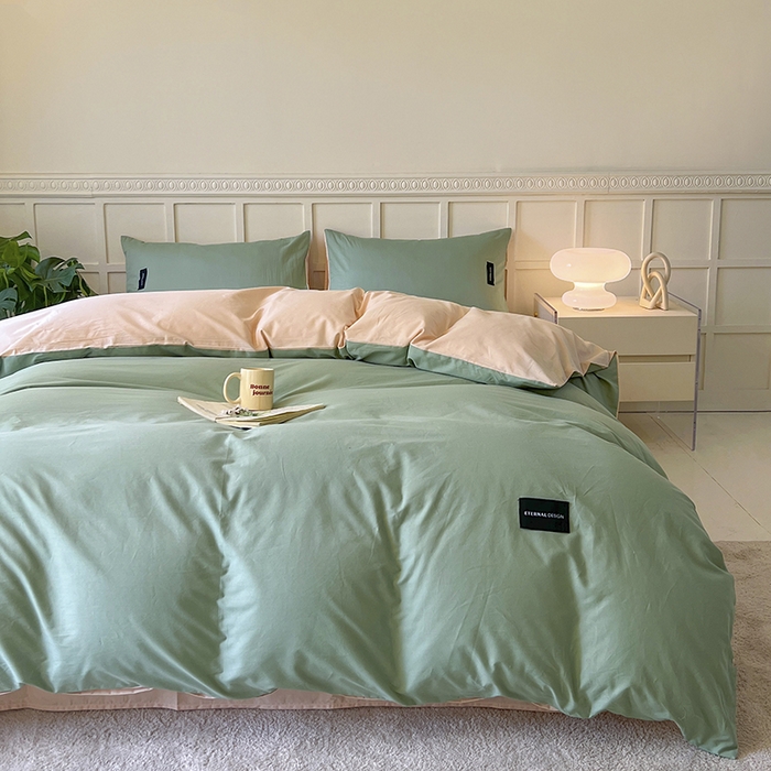 مجموعة سرير البوليستر مجموعة الحد الأدنى الناعم الحديث