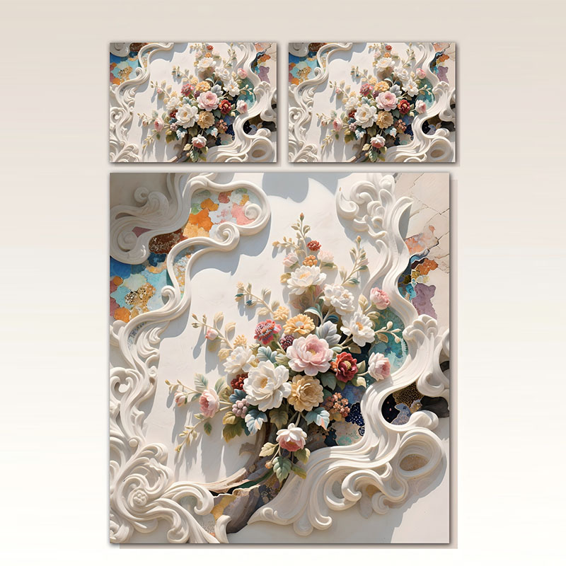 طقم سرير طباعة زهور رقمية 5D - بوكيه زهور