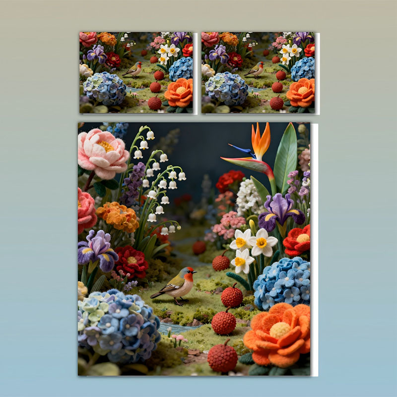 طقم سرير بطبعة زهور رقمية 5D - الحديقة السرية