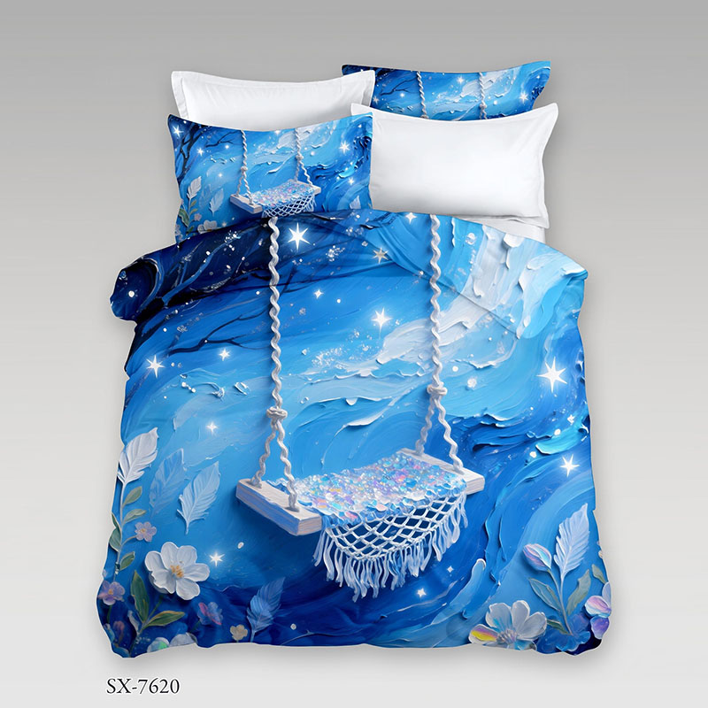 طقم سرير بتأثير طلاء زيتي 5D - أرجوحة