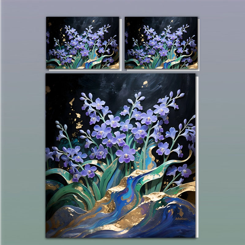 طقم سرير بطبعة زهور رقمية 5D - أوركيد