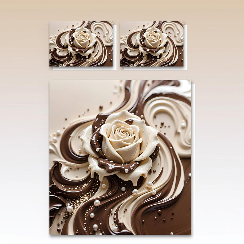 طقم سرير بطبعة زهور رقمية 5D - موجة الورد واللؤلؤ